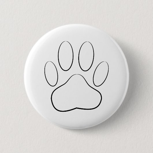 White Paw Print Ronde Button 5,7 Cm (Voorkant)