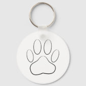 White Paw Print Sleutelhanger (Voorkant)