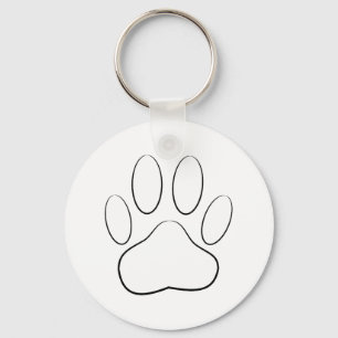 White Paw Print Sleutelhanger