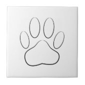 White Paw Print Tegeltje (Voorkant)