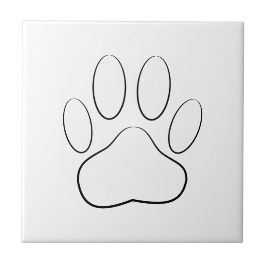 White Paw Print Tegeltje (Voorkant)