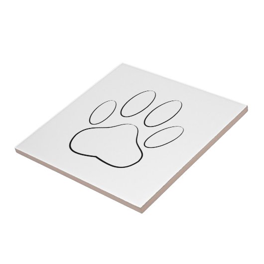 White Paw Print Tegeltje (Zijkant)