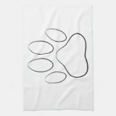 White Paw Print Theedoek (Verticaal)