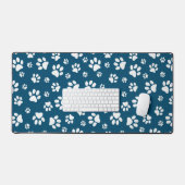 White Paw Prints Design Desk Mat (Keyboard & Muis)