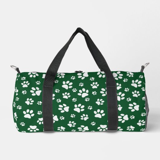 White Paw Prints Design Duffel Bag Plunjezak (Voorkant)