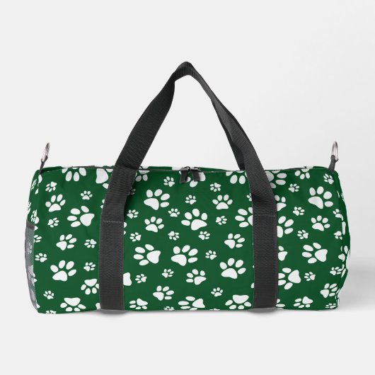 White Paw Prints Design Duffel Bag Plunjezak (Achterkant)