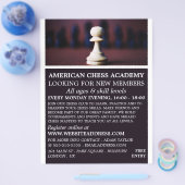 White Pawn, Chess Club Adverteren Flyer (Enkel)