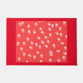 WHITE PAWS ON RED DEURMAT (Voorkant)