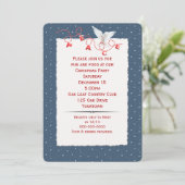 White peace dove in Snowflakes Party Kaart (Staand voorkant)