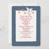 White peace dove in Snowflakes Party Kaart (Voorkant)