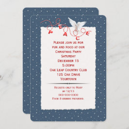 White peace dove in Snowflakes Party Kaart
