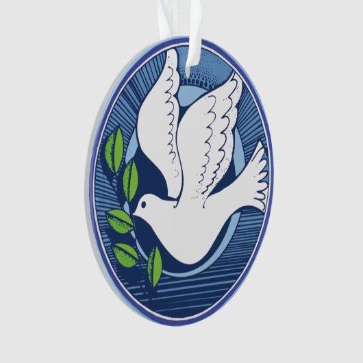White Peace Dove Ornament (voorkant)