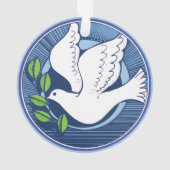 White Peace Dove Ornament (achterkant)
