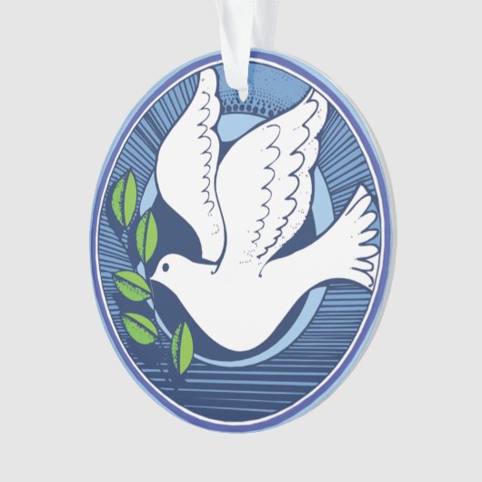 White Peace Dove Ornament (voorkant)