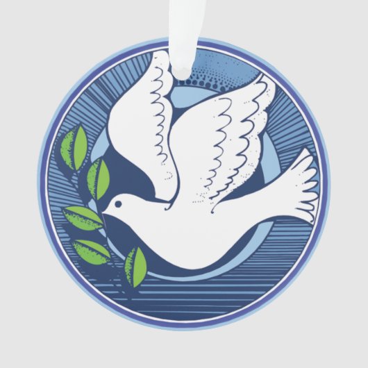 White Peace Dove Ornament (voorkant)