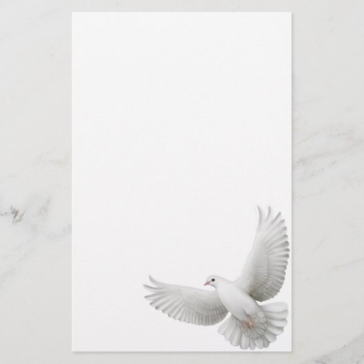 White Peace Dove Stationery Briefpapier (Voorkant)