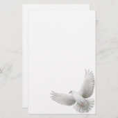 White Peace Dove Stationery Briefpapier (Voorkant / Achterkant)