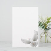 White Peace Dove Stationery Briefpapier (Staand voorkant)