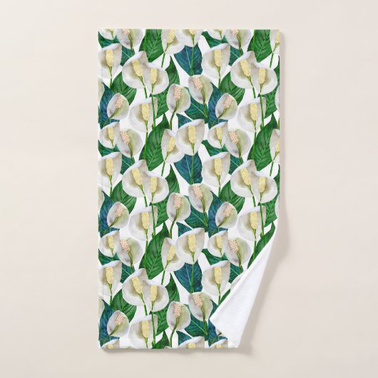 White Peace Lily Bad Handdoek (Handdoek)