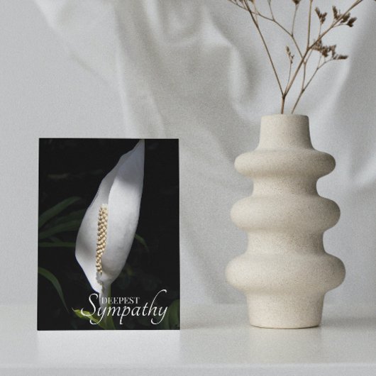 White Peace Lily Floral Sympathie Kaart
