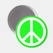 White Peace Sign on Limoen Magneet (Voorkant / Achterkant)
