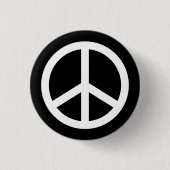 White Peace Sign Ronde Button 3,2 Cm (Voorkant)