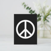 White Peace Symbol Briefkaart (Staand voorkant)