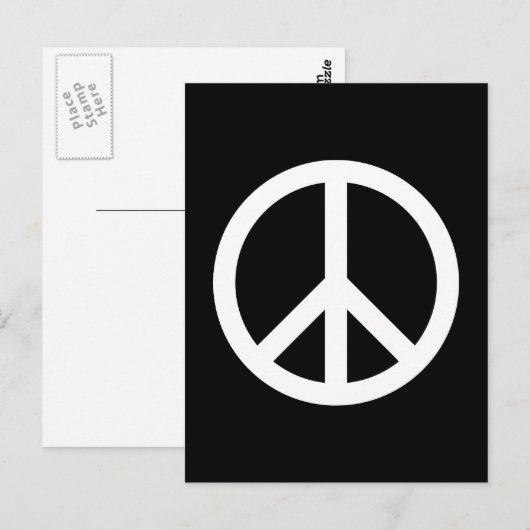 White Peace Symbol Briefkaart (Voorkant / Achterkant)