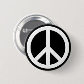 White Peace Symbol Ronde Button 5,7 Cm (Voorkant /achterkant)