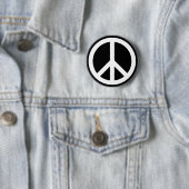 White Peace Symbol Ronde Button 5,7 Cm (In situ)