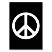 White Peace Symbol Sjabloon Kaart (Voorkant)
