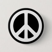 White Peace Symbol Sjabloon Ronde Button 5,7 Cm (Voorkant)