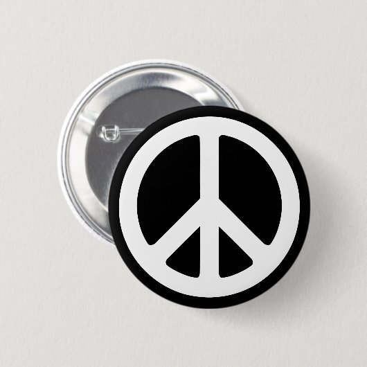 White Peace Symbol Sjabloon Ronde Button 5,7 Cm (Voorkant /achterkant)