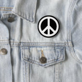 White Peace Symbol Sjabloon Ronde Button 5,7 Cm (In situ)
