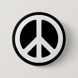 White Peace Symbol Sjabloon Ronde Button 5,7 Cm