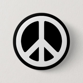 White Peace Symbol Sjabloon Ronde Button 5,7 Cm
