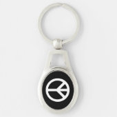 White Peace Symbol Sjabloon Sleutelhanger (Voorkant)