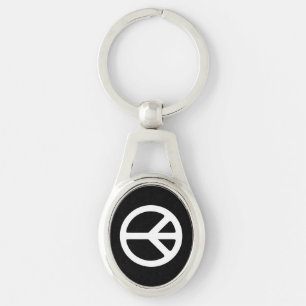 White Peace Symbol Sjabloon Sleutelhanger