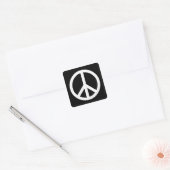White Peace Symbol Vierkante Sticker (Envelop)