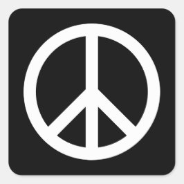 White Peace Symbol Vierkante Sticker