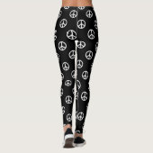 White Peace Symbols on Black Leggings (Achterkant)