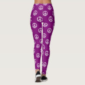 White Peace Symbols on Gypsy Paars Leggings (Achterkant)
