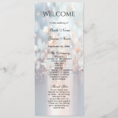 White Peach Bloemen Wedding Programma Programmakaart (Voorkant)