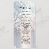 White Peach Bloemen Wedding Programma Programmakaart (Voorkant / Achterkant)