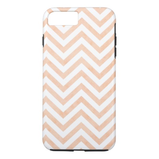 White Peach Chevrons iPhone 7 Plus, hard Case-Mate iPhone Case (Achterkant)