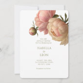 White & Peach | Chic Blush Roos huwelijksuitnodigi Kaart (Voorkant)