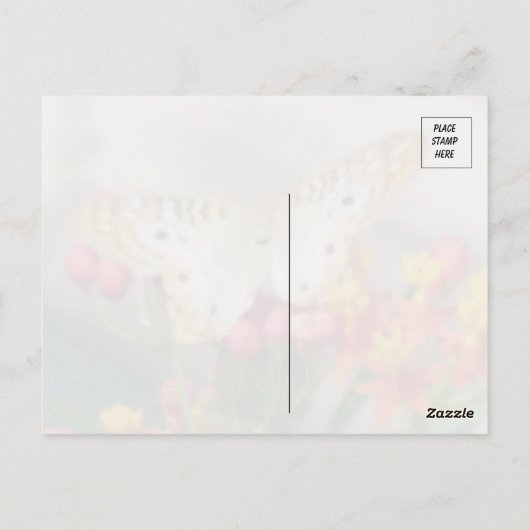 White Peacock Butterfly Quote Briefkaart (Achterkant)