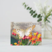 White Peacock Butterfly Quote Briefkaart (Staand voorkant)