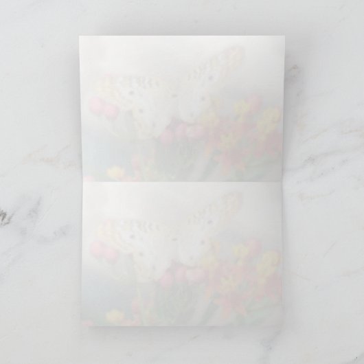 White Peacock Butterfly Wenskaart Kaart (Binnen)