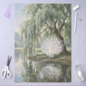 White Peacock by the Willow Decoupage Tissuepapier (Craft)